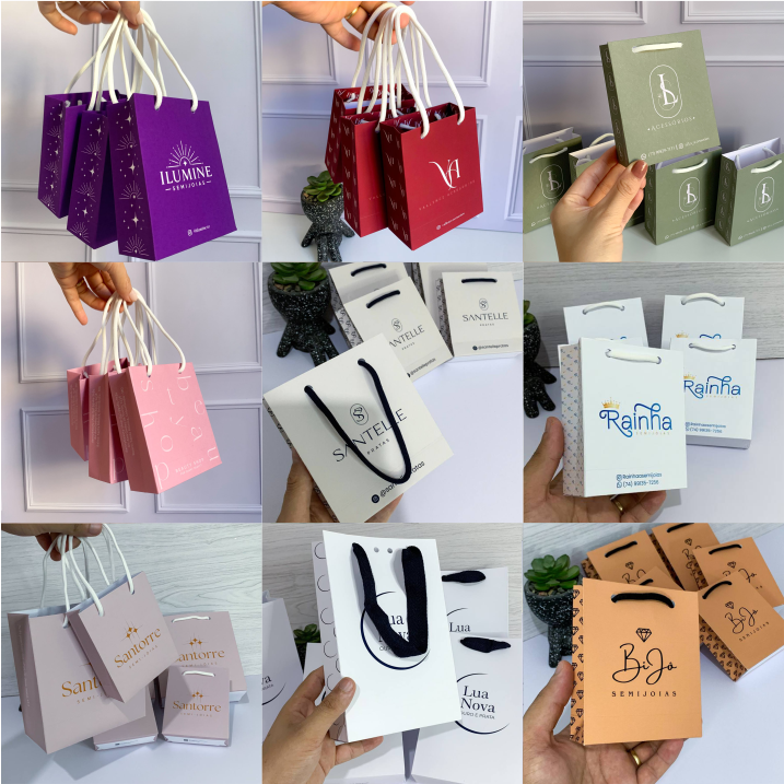 Sacolas personalizadas produzidas com os moldes do pack