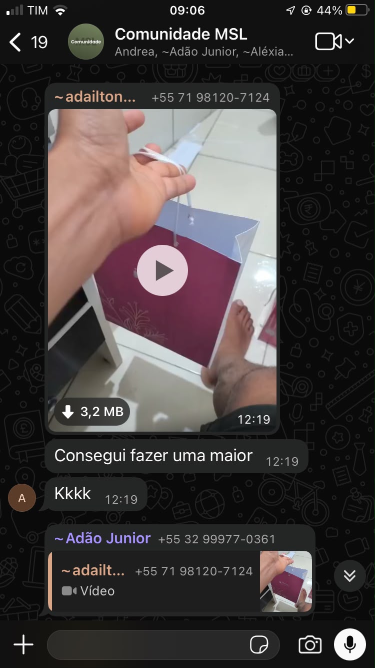 Print real de aluno na comunidade 3