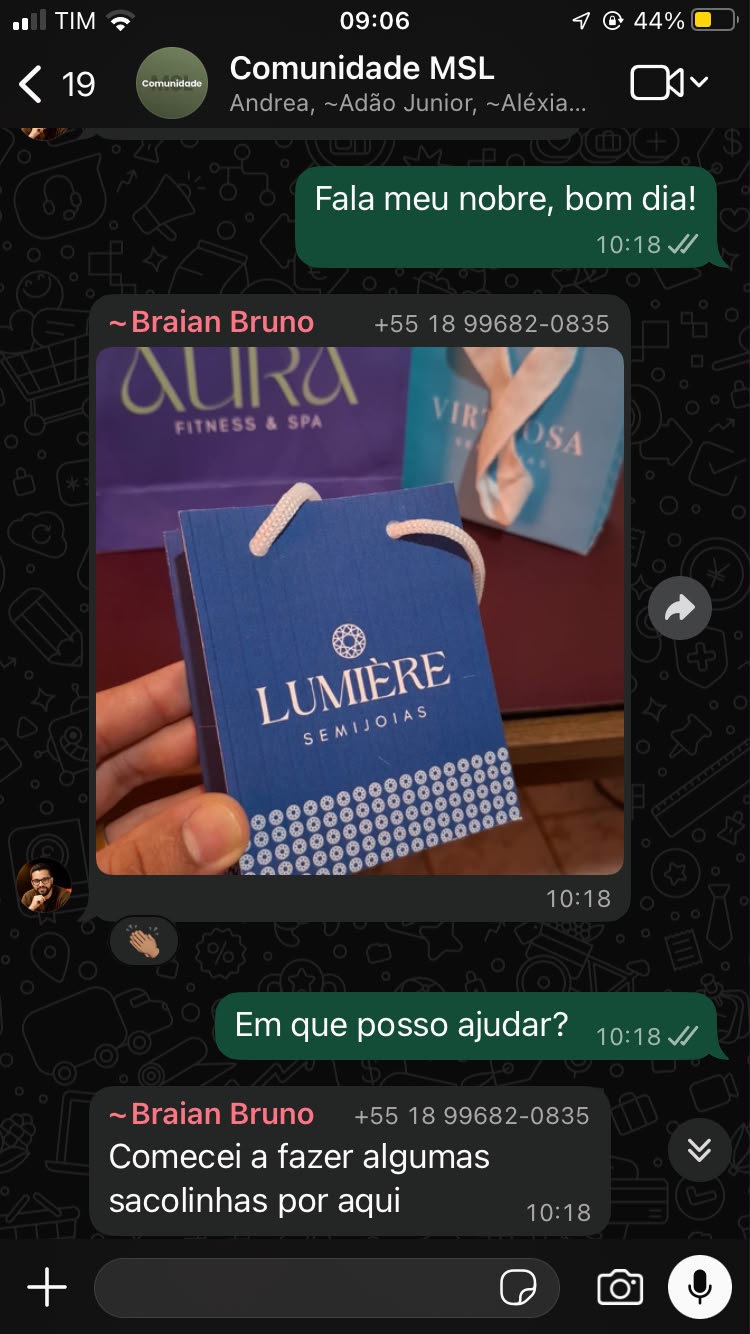 Print real de aluno na comunidade 2